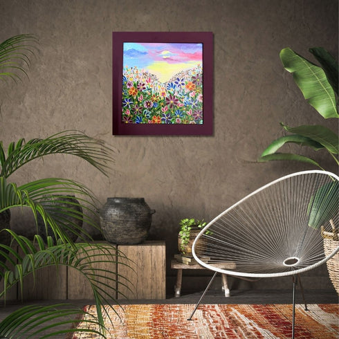 Merry Meadow - Acrylic floral painting on canvas