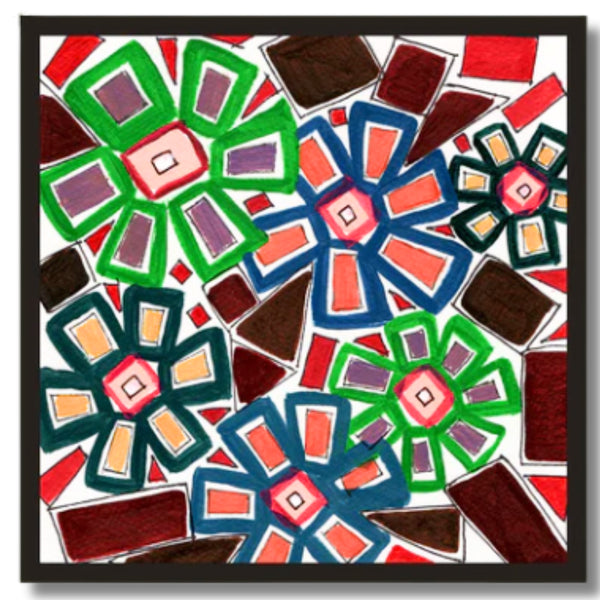 Boxed up Emotions - Acrylic floral painting on 300 gsm paper