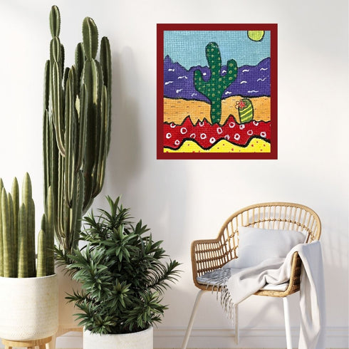 Prickly Pop- Acrylic cactii painting on 500 gsm paper