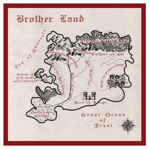 Imaginary map of Brother Land - acrylic on 300 gsm paper