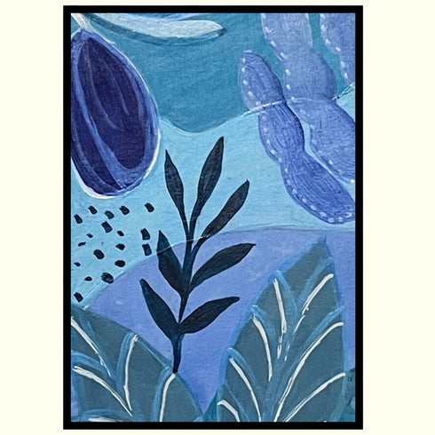 Boho Blues- Acrylic modern painting on 300 gsm paper