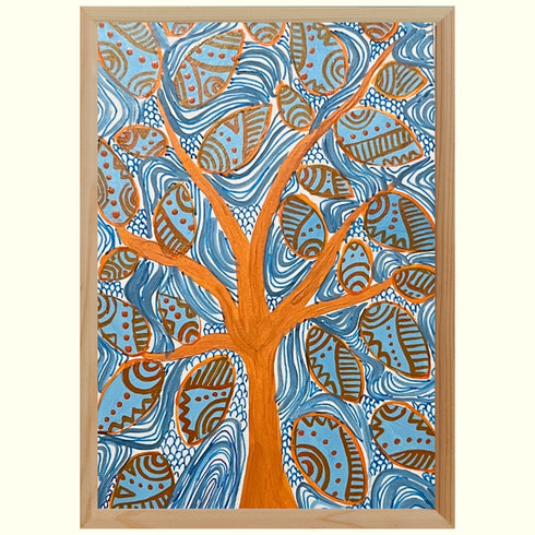 Singing Tree - Acrylic modern painting on 300 gsm paper