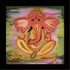 Acrylic painting on handmade paper - Ganpati bappa