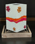 Tea-light holder wooden handpainted Tall