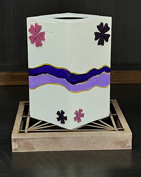 Tea-light holder wooden handpainted Tall