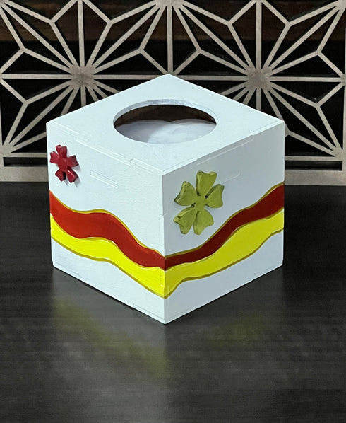 Tea-light holder wooden handpainted Cube