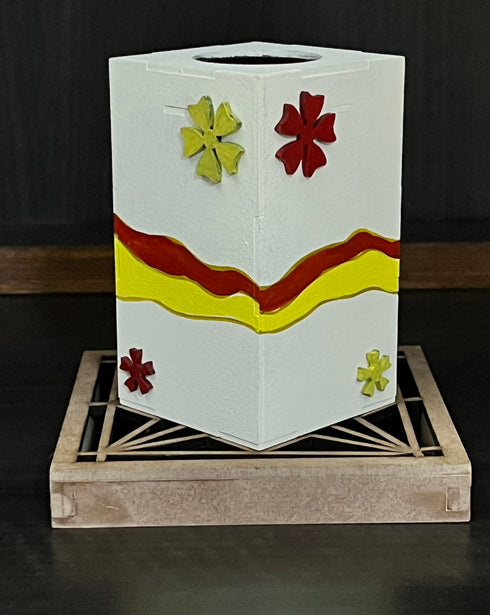 Tea-light holder wooden handpainted Tall