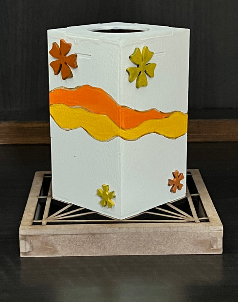 Tea-light holder wooden handpainted Tall