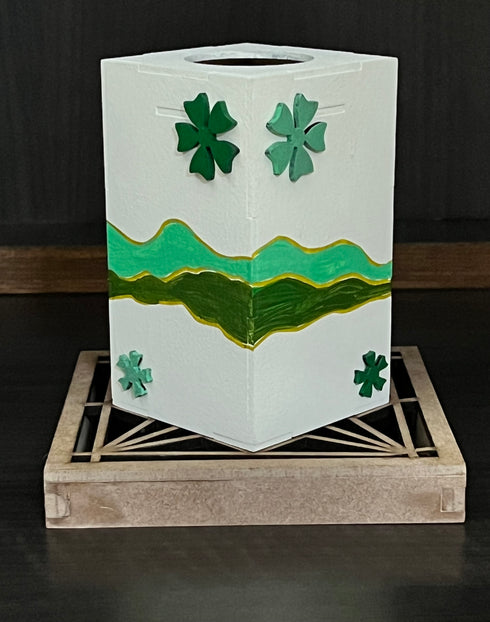 Tea-light holder wooden handpainted Tall