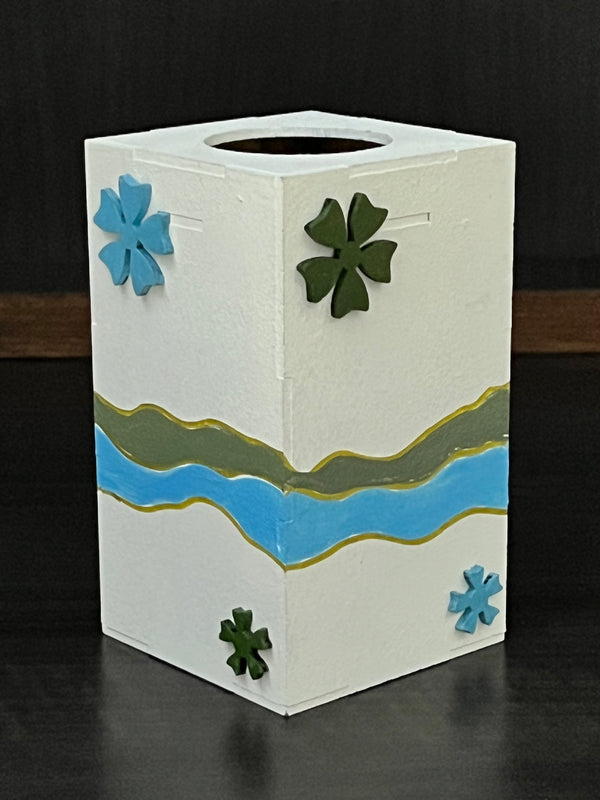 Tea-light holder wooden handpainted Tall