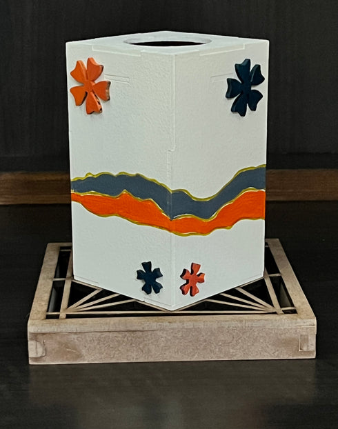 Tea-light holder wooden handpainted Tall