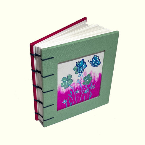 Cozy Square Journal, aqua and pink