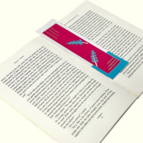 Artistic Fabric Bookmark - Pink colour, classy art