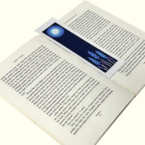 Artistic Fabric Bookmark - Navy Blue colour, classy art