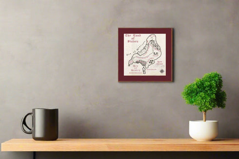 Imaginary map of Land of Sisters - acrylic on 300 gsm paper