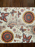 Coasters wooden printed canvas Flowers and Butterflies