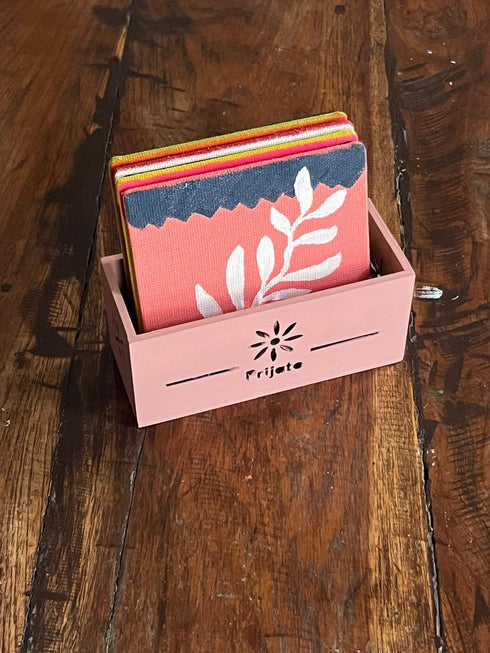 Coasters handpainted Fabric and wood