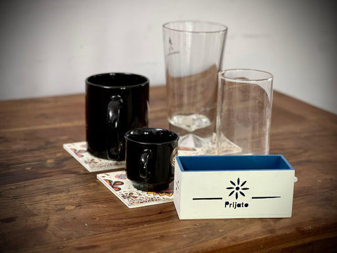 Coasters wooden printed canvas Flowers and Butterflies